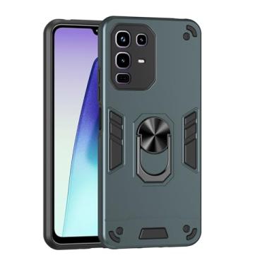 Imagem de Pzwoxukhov Compatível com Infinix Note 50 4G, compatível com Infinix Note 50 Pro 4G, suporte embutido, capa de telefone à prova de choque e à prova de queda verde