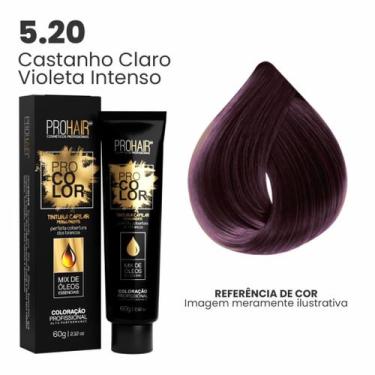 Imagem de Coloração Profissional 60g Pro Color - PROHAIR, 5.20 Castanho Claro Vi