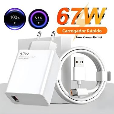 Imagem de Cabo Carregador Ultra Rápido De 67W Para Xiaomi Redmi Note POCO Tipo C