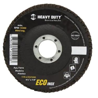 Imagem de DISCO FLAP ECOINOX FIBRA CONICO 4.1/2 GRANA 80 - 20 Unidades - HEAVY D