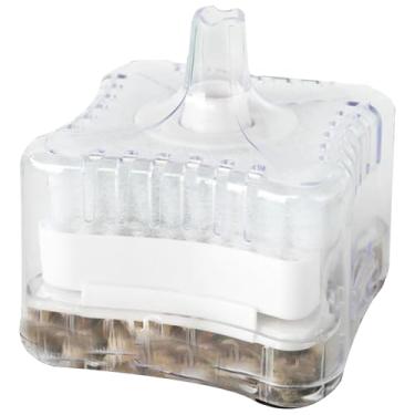Imagem de DZS Elec Filtro de aquário compacto esponja de aquário com pedra de ar de carbono ativado removível branca de 7,5 cm bifiltro compacto aerador quadrado pneumático adequado para tanques de reprodução