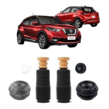 Imagem de 2 Kit Coxim Batente Dianteiro Nissan Kicks 2016 2017 2018 19