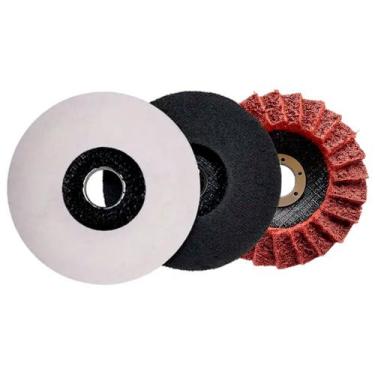 Imagem de Kit com 3 Discos para Pré Polimento em Feltro para Alumínio e Inox - B