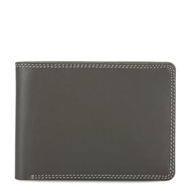 Imagem de mywalit Carteira jeans masculina RFID – couro napa, 3 cartões, seção de notas, janela para identidade, forro de proteção de radiofrequência, Orquídea