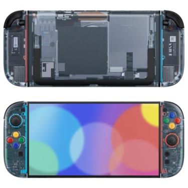 Imagem de eXtremeRate DIY Replacement Shell Buttons for Nintendo Switch 2, Custom Console Rear Back Plate+Faceplate with Decorative Strips ABXY Direction Keys for Joycon 2 - Essence Version - Clear Glacier Blue