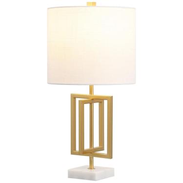 Imagem de Abajur Luminária de Mesa em Metal e Mármore, Estilo Contemporâneo Moderno com 51 cm de Altura para Quarto, Sala de Estar e Escritório