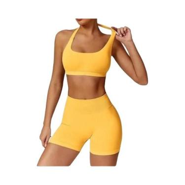 Imagem de Top De Ginástica Sem Costura Para Mulheres, Sutiã Esportivo Sem Costas