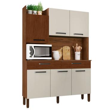 Imagem de Armário de Cozinha com 2 Gavetas Siena Ripado Off White