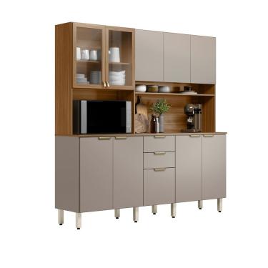Imagem de Armário Cozinha Compacta 10 Portas Porto Amêndola Nude