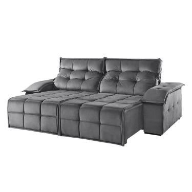 Imagem de Sofá 5 Lugares Retrátil E Reclinável Martins M-122 Veludo Grafite