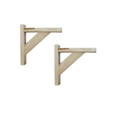 Imagem de Prateleira 60Cm + Mãos Francesas + Buchas E Parafusos - Loja Do Pinho