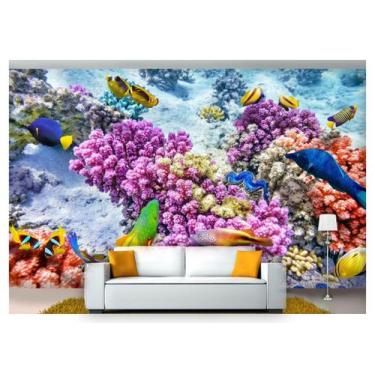 Imagem de Papel De Parede Animais Fundo Do Mar Coral 3D Anm216 - Você Decora