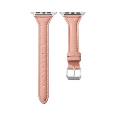 Imagem de Pulseira De Couro Slim Para Apple Watch 41mm 40mm 38mm 49mm 46mm 42mm 