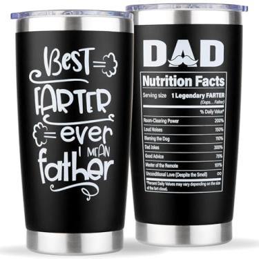Imagem de Presentes para pai da filha, filho - aniversário engraçado, Natal, Dia dos Pais, presentes de dia dos namorados para papai marido ele - Caneca copo Best Dad Ever Cup, I Mean Father, aço inoxidável