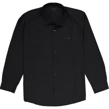 Imagem de Camisa Manga Longa Essencial Slim Plus Size Masculina Ogochi 001520052 Preta-Masculino