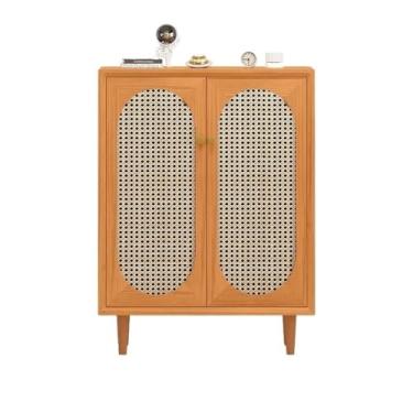 Imagem de PPALORTEX Sapateira de Rattan Entrada 5 Prateleiras Organizador de Sapatos com Estilo Casa de Fazenda Independente Sapateira de Madeira para Armários, Salas de Estar Armário de Prateleira de Sapatos