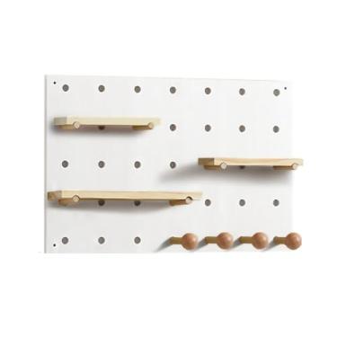 Imagem de Kit organizador de quadro de madeira creme - Visor versátil montado na parede para casa, escritório e garagem - Sistema organizador de combinação de quadro de 56 x 75 cm