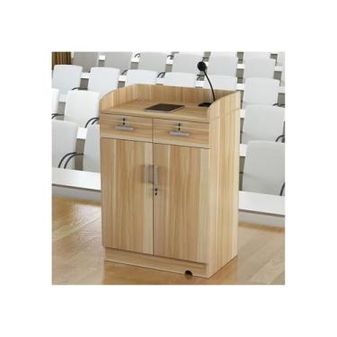 Imagem de Pódio de madeira maciça púlpitos premium pódio suporte de púlpito marrom multifuncional púlpito piso púlpito recepção cliente pódio mesa premium alta púlpito púlpito de madeira maciça púlpito (branco