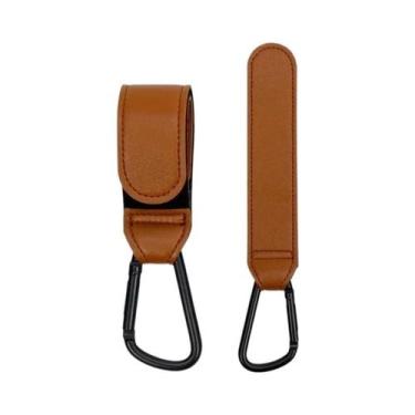 Imagem de Gancho Giratório 360 Graus Em Couro PU Para Carrinho De Bebê, 2 Peças,