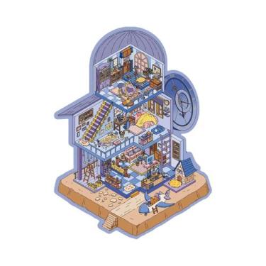 Imagem de Adesivos 3D Kawaii De Cenário De Cabana DIY Para Livro De Bolso De Pai