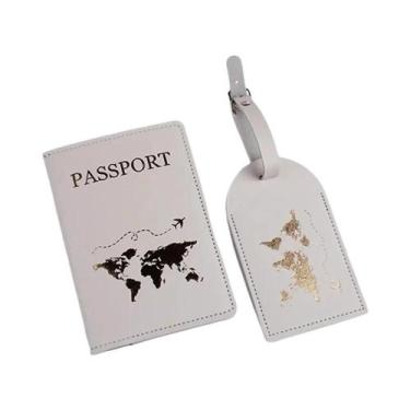 Imagem de Conjunto De Capa De Passaporte Em Couro PU Para Casais, Etiqueta De Ba