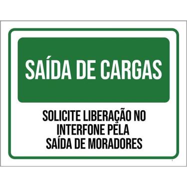 Imagem de Placa Acm Saída Cargas Liberação No Interfone 18X23