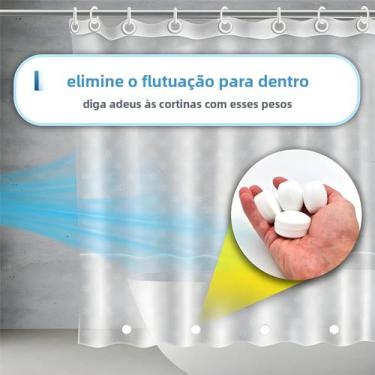 Imagem de Pesos Magnéticos Brancos Para Cortina De Chuveiro 360 graus Forro De S