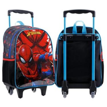 Imagem de Mochila Infantil Homem Aranha Bolsa Escolar Rodinhas 16L - Xeryus