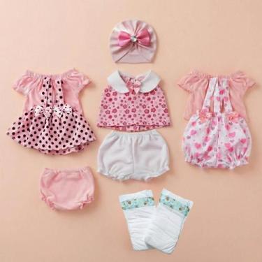 Imagem de Kit Roupinha Fralda Bebê Reborn Mamãe Reborn Rosa 10 Peças