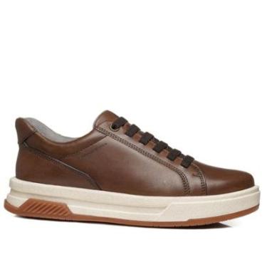Imagem de Tênis Casual Pegada Masculino em Couro Pinhão 112751-02-Masculino
