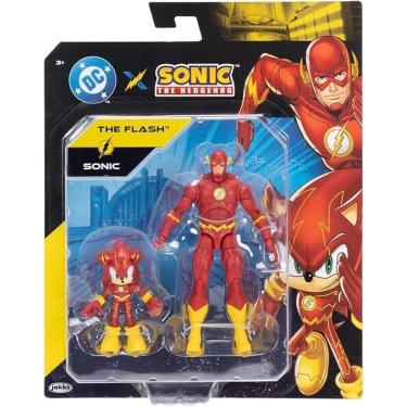 Imagem de Sonic e DC Liga da Justiça – Pack 2 Bonecos Articulados Sonic 6 Cm e The Flash 13 cm –...