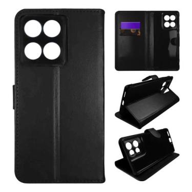 Imagem de Capa Carteira P/ Motorola Moto G77 / G67 Capinha Estojo Flip Cor:Preto