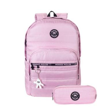 Imagem de Kit Mochila Costas Minnie Mouse Escolar Estojo Duplo Juvenil - Xeryus,