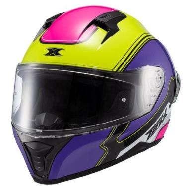 Imagem de Capacete Texx Raptor Hornet, 64, Verde/Roxo