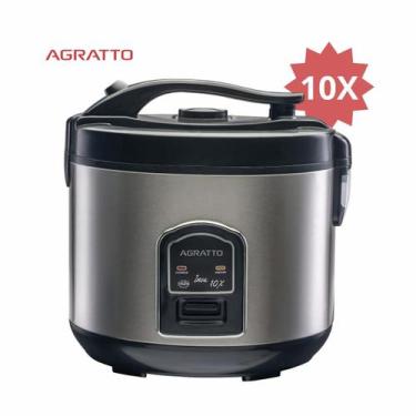 Imagem de Panela De Arroz Elétrica 10 Xícaras 110/220V 5 em 1 Agratto Visor Vidr