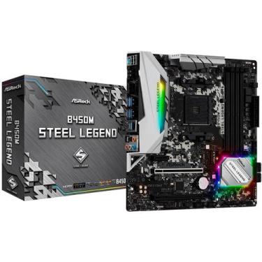 Imagem de Placa-Mãe ASRock B450M Steel Legend, AMD AM4, mATX, DDR4, Preto - B450