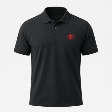 Imagem de Camisa Flamengo Polo Bordado Tradição Preto - Masculino-Masculino