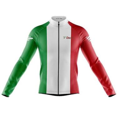 Imagem de Camisa Ciclismo Copa Itália Manga Longa Decole Uv Bike Mtb -, Branco, 