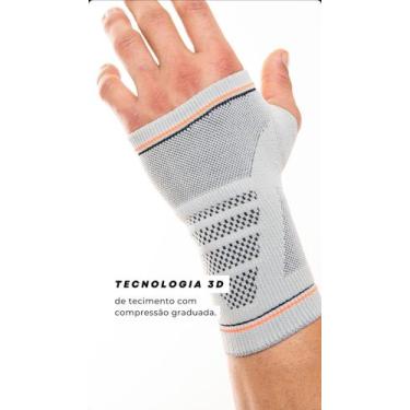 Imagem de N1 Sport Munhequeira Cinza M Knit 3D com Compressão Graduada Estabiliz