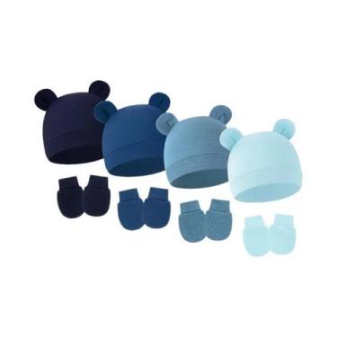 Imagem de Conjunto De Luvas E Gorro De Algodão Unissex Para Bebês Com Orelhas De