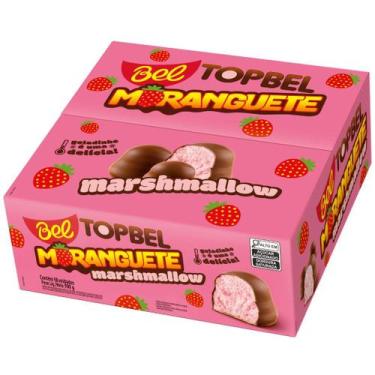 Imagem de TopBel Marshmallow Sabor Moranguete com Cobertura Sabor Chocolate ao L