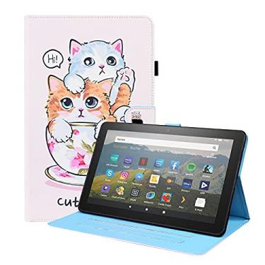 Imagem de YUNCHAO Caixa de telefone Para Amazon Fire HD 8 2020 10 Padrão Gen animal Bolsa em couro Horizontal Flip com Holder & cartão Slots & Photo Frame & Sleep/Função Wake-up capa para celular