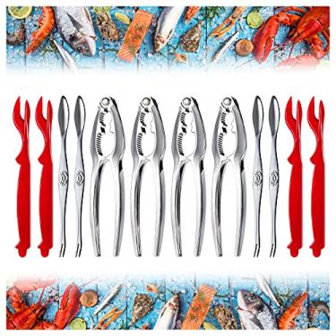 Imagem de Conjunto de rachaduras de caranguejo Seafood Tools, incluindo 4 rachaduras, 4 conchas de frutos do mar e 4 garfos de aço inoxidável
