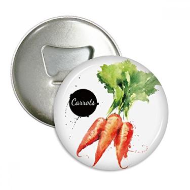 Imagem de Cenoura vegetal saboroso abridor de garrafas aquarela saudável ímã de geladeira emblema multifuncional
