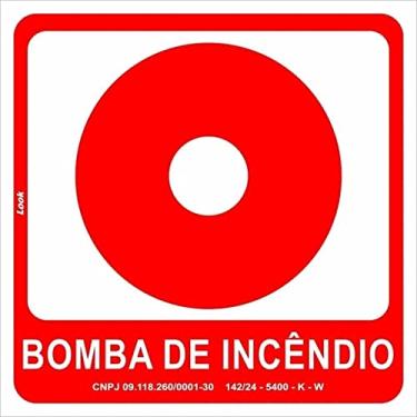 Imagem de Placa Sinalização Bomba de Incêndio Fotoluminescente E3 Tamanho 20X20 CM