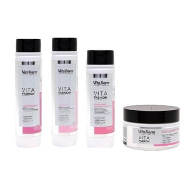 Imagem de Kit Vita Fashion Com 4 Produtos Vita Derm (Shampoo, Condicionador, Cre