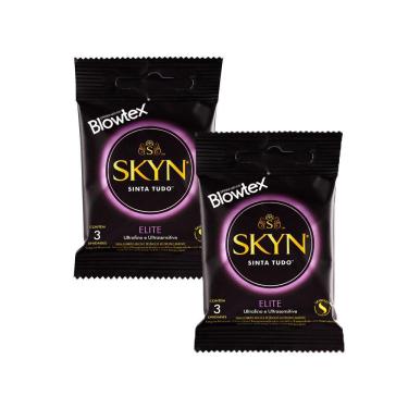 Imagem de Kit 2 Pacotes Preservativo SKYN Elite C/ 3 Unidades Cada
