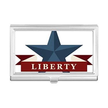 Imagem de Pentagrama Liberty Slogan America Country City Porta-cartões de visita Carteira de bolso