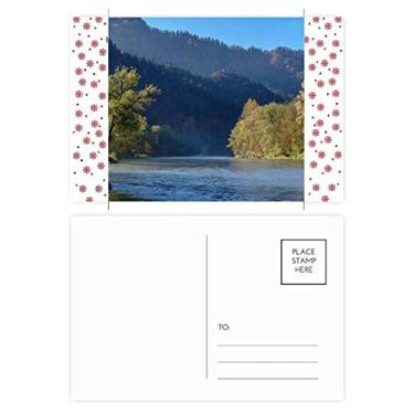 Imagem de Cartão postal River Mountain Hill Forest Reflection Water Christmas Flower Celebration Cartão postal Blessing
