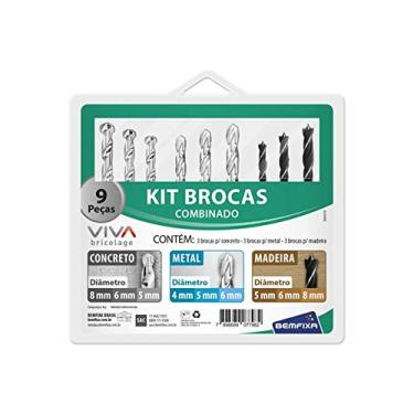 Imagem de Jogo de Brocas para Madeira, Metal E Concreto 3 Pontas com 9 Peças